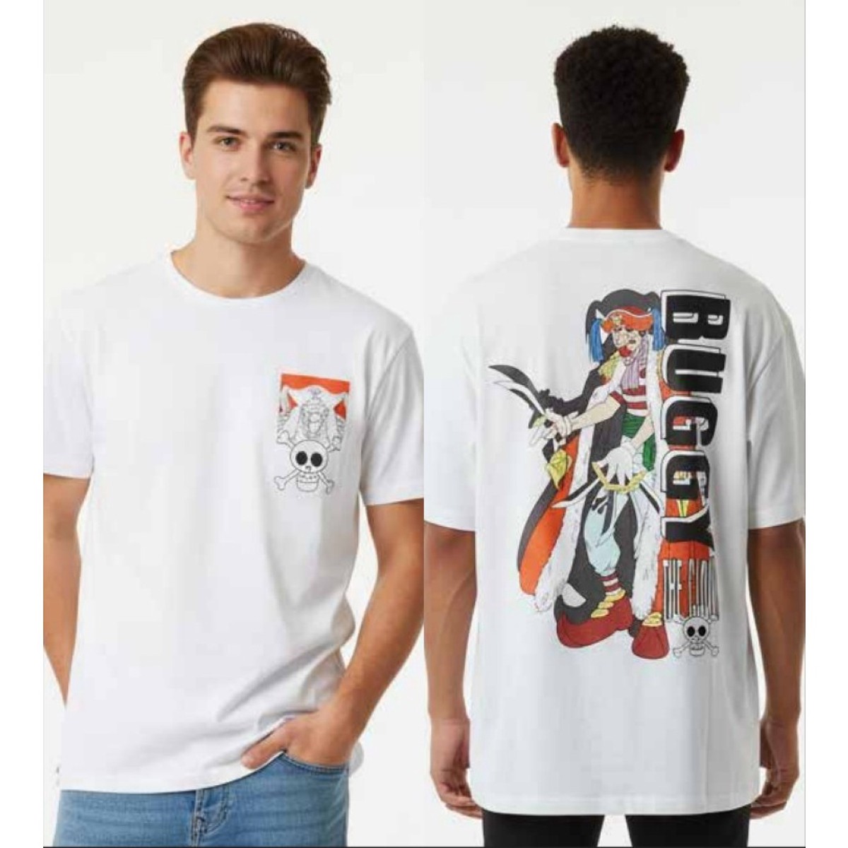 One Piece Buggy White T-Shirt (XXL)
