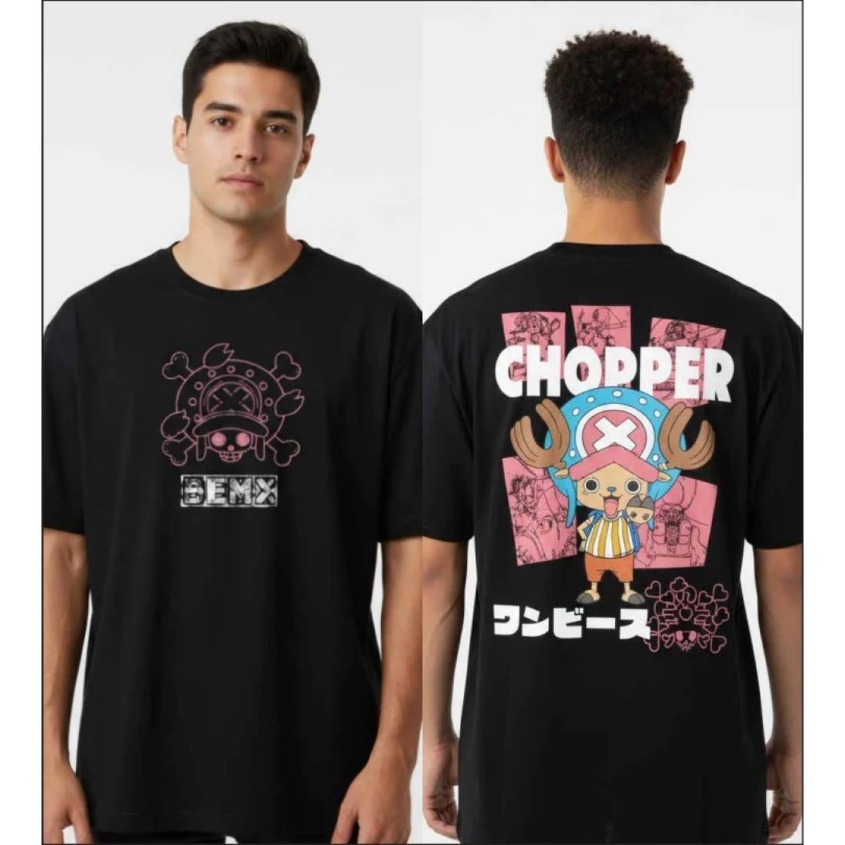 One Piece Chopper Black T-Shirt (XXL)