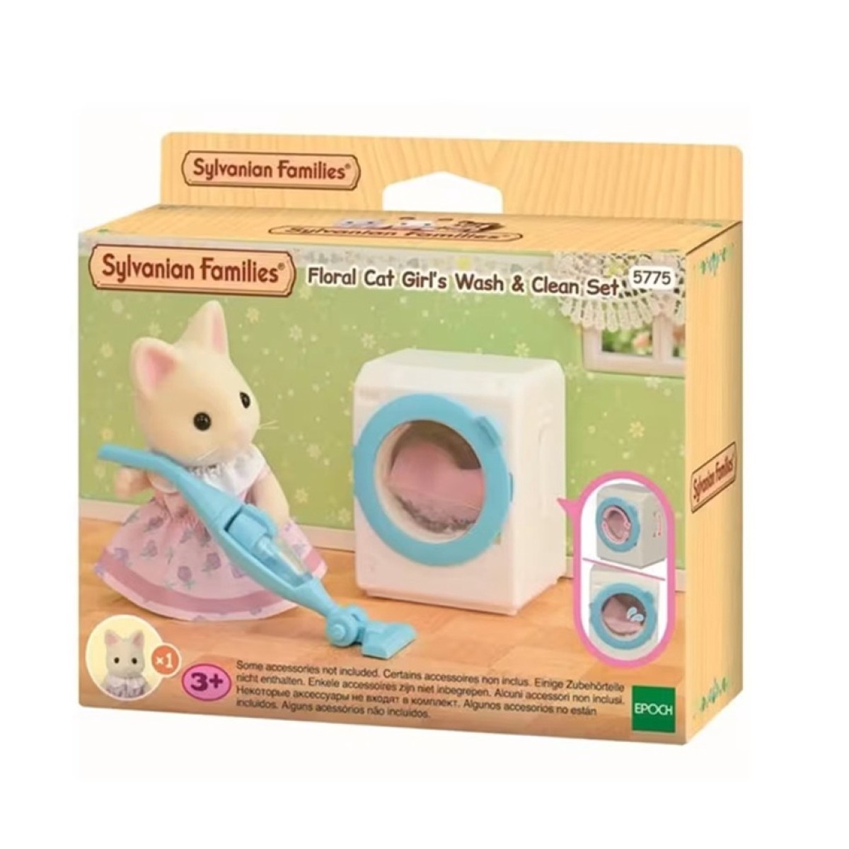 Sylvanian Families Floral Cat Girls Wash & Clean Set