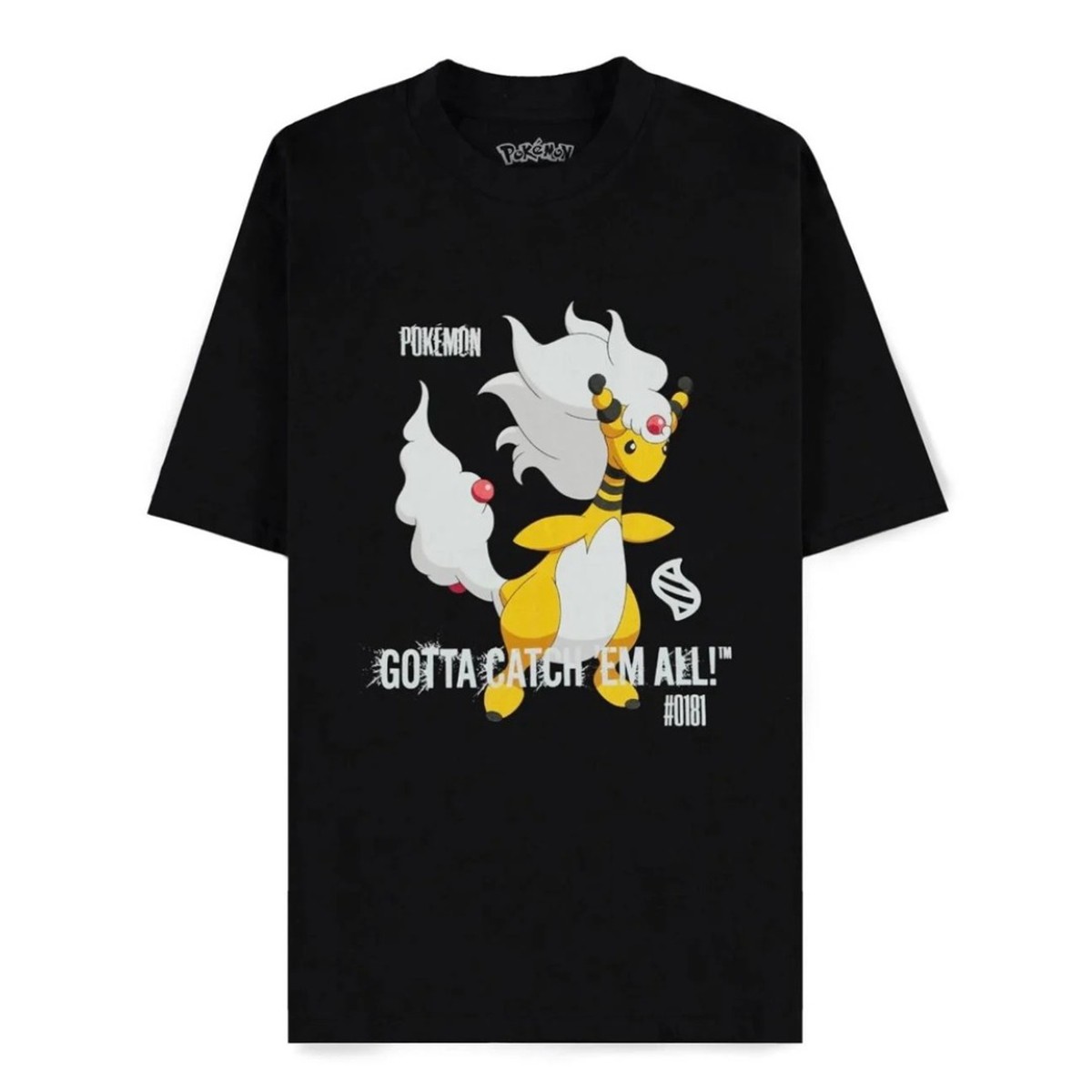 Pokemon Mega Ampharos Black T-Shirt Loose Fit (XL)