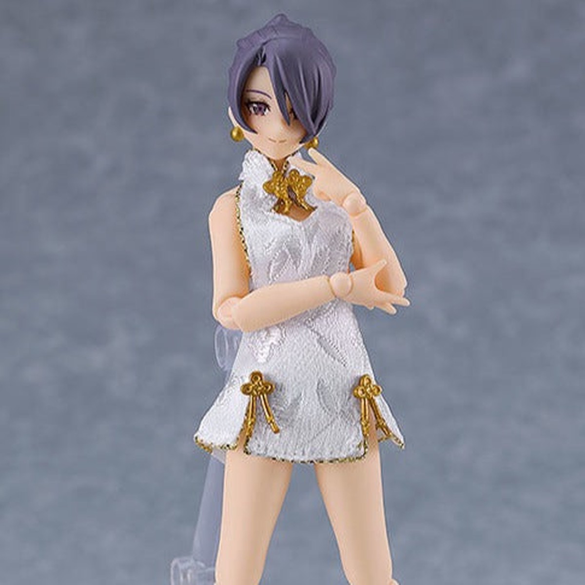 [Backorder] Figma 569b Female Body (Mika) with Mini Skirt Chinese Dress Outfit (White)