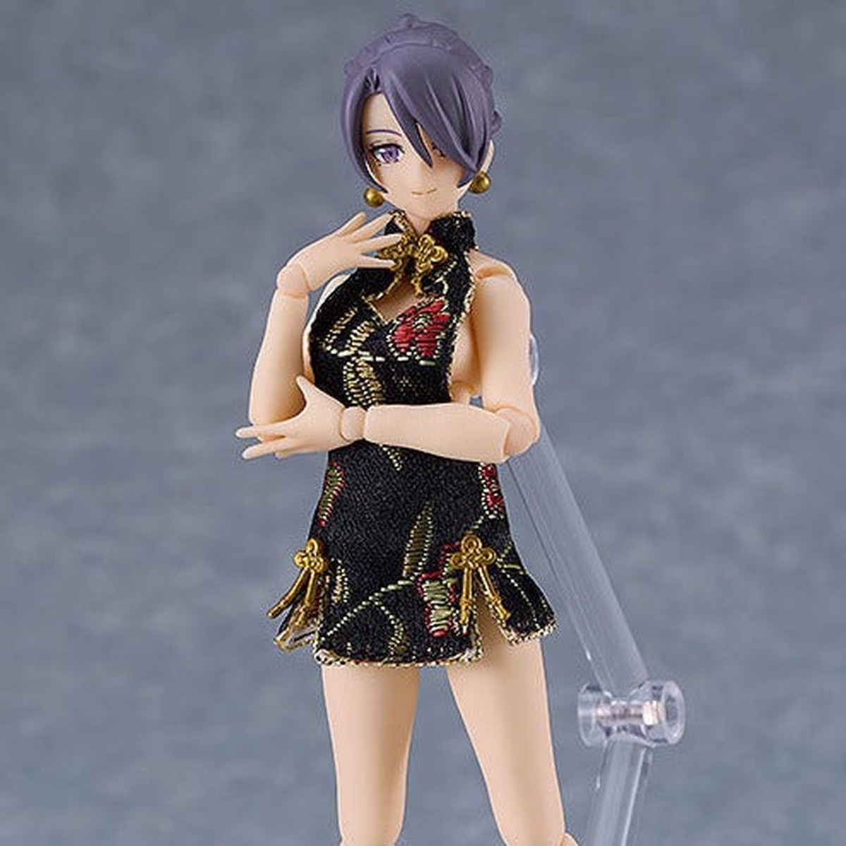 [Backorder] Figma 569c Female Body (Mika) with Mini Skirt Chinese Dress Outfit (Black)